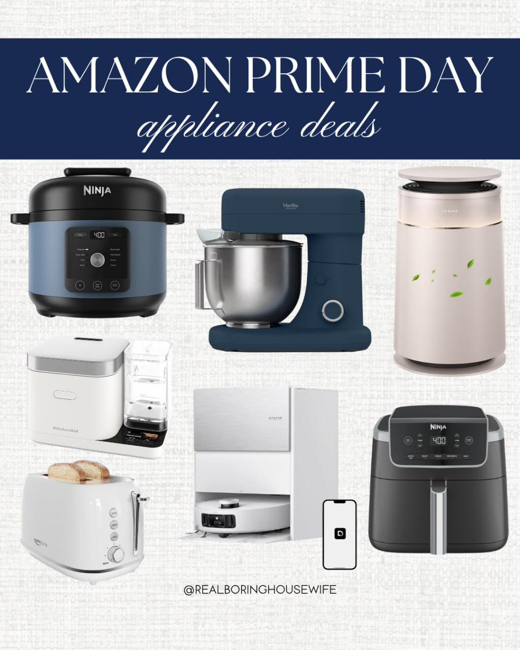 These Amazon Prime Day appliance deals include air fryers, mixers, coffee makers, robot vacuums, and more. All at prices you don't want to miss.

// Amazon, Amazon Finds, Amazon Prime Deals, Amazon Prime Day Deals, Amazon Sale, Amazon Deals, Amazon Gadgets, Amazon Home, Amazon Home Finds, Amazon Home Must Haves, Amazon Kitchen Finds, Amazon Kitchen Essentials, Amazon Cleaning, Appliances 

 #LTKSeasonal #LTKHome #LTKSaleAlert