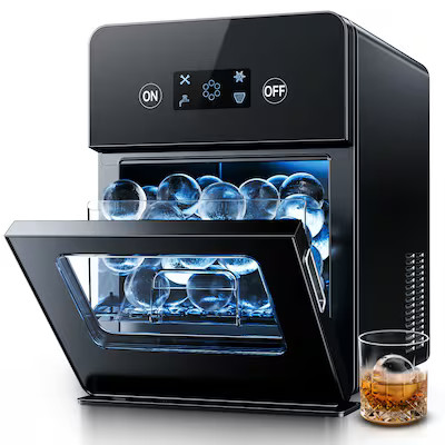 SIMZLIFE Whiskey Ball Shaped Cocktail Ice Maker 22-lb Ice Per day Black-Spherical Ice ) | Lowe's
