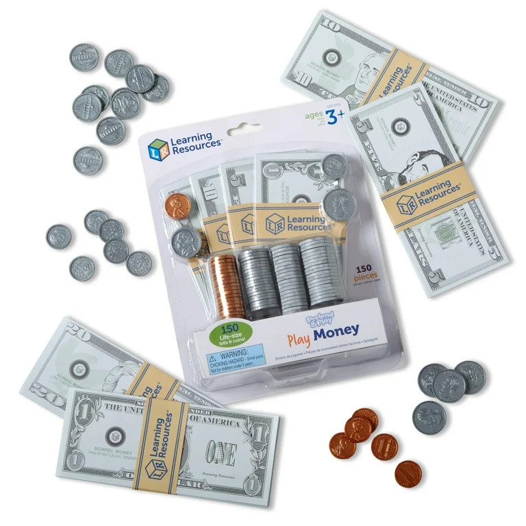 Learning Resources Pretend Play Money  Pretend Money for Kids  Banking Play Toys, Ages 3+ | Walmart (US)
