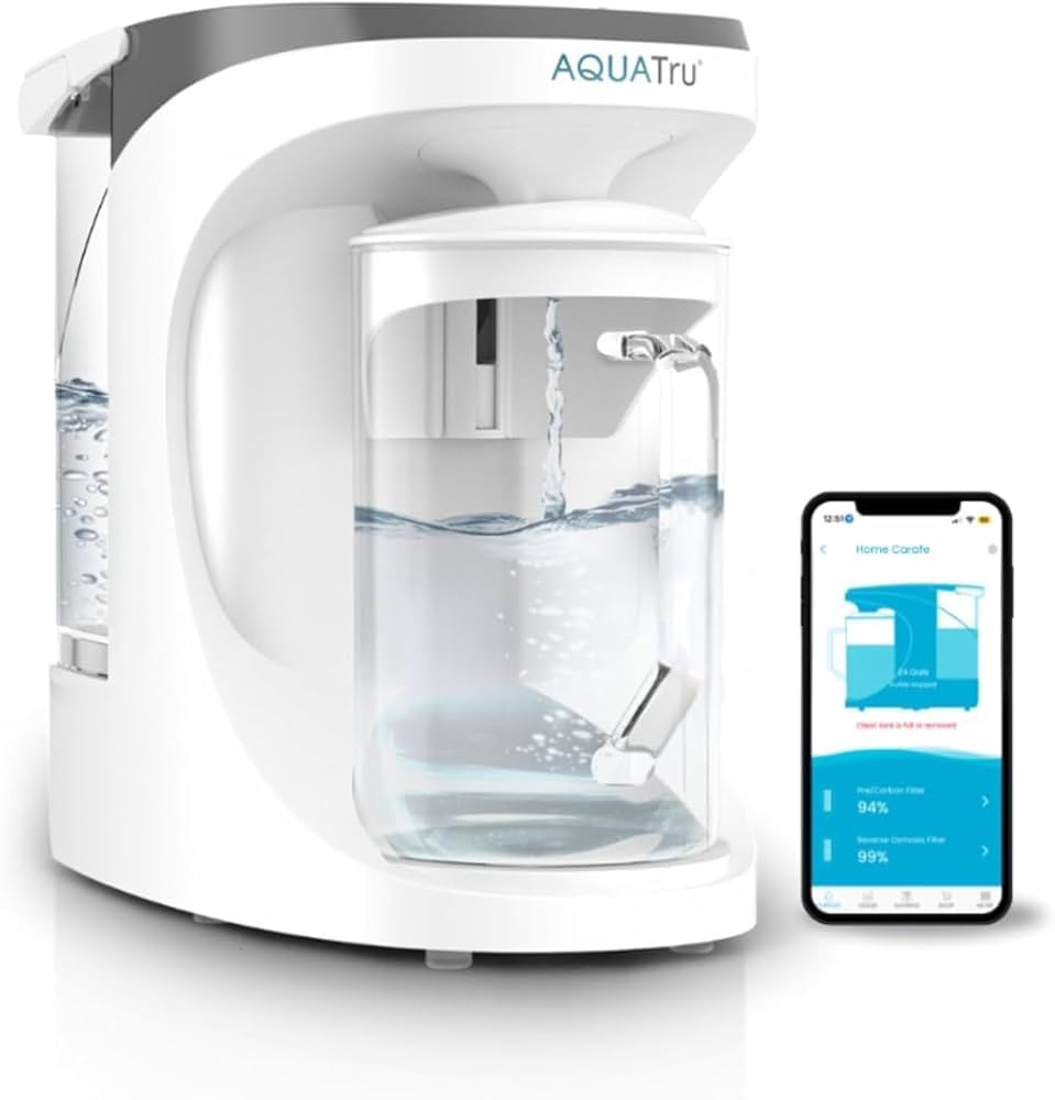 AquaTru Carafe Smart Alkaline | Countertop Water Purifier for PFAS and Other Contaminants with Ex... | Amazon (US)
