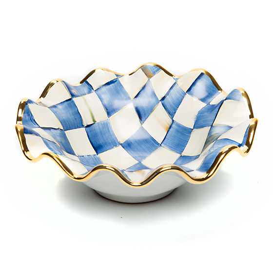 Royal Check Ceramic Fluted Breakfast Bowl | MacKenzie-Childs