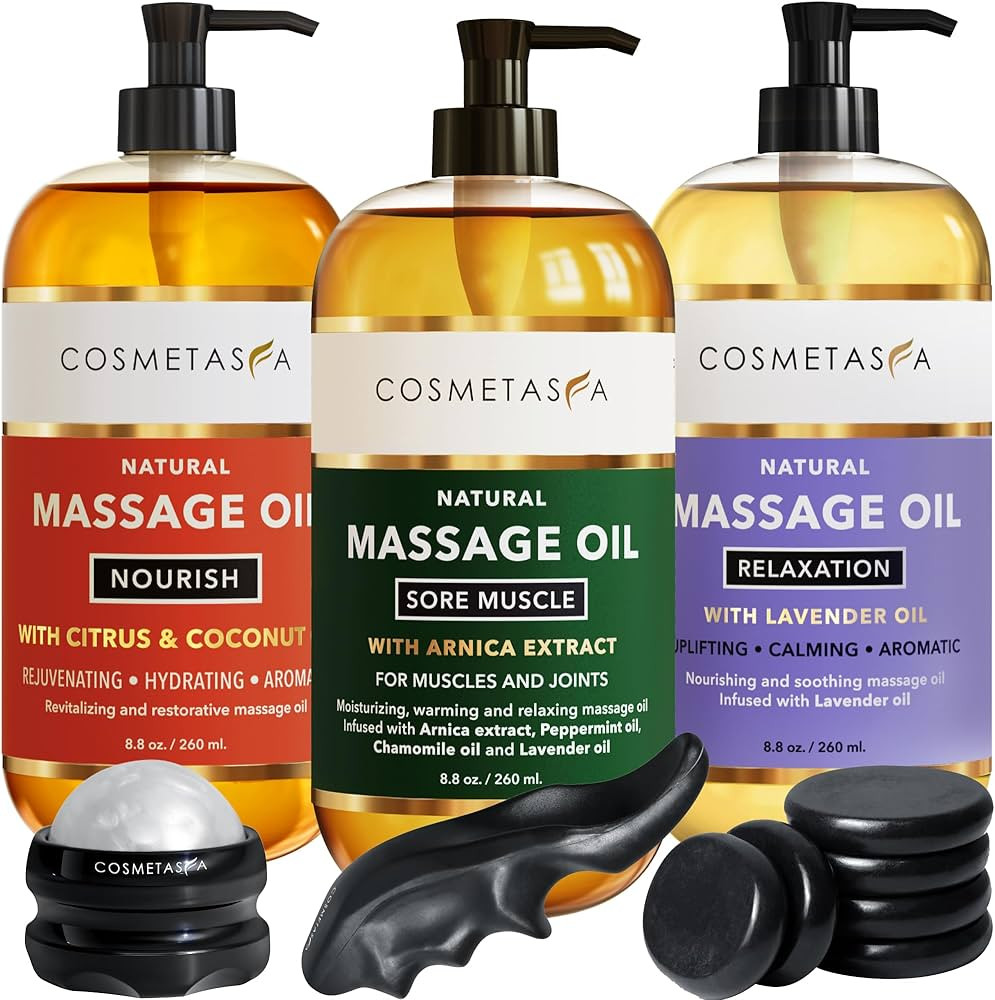 Cosmetasa Luxury Spa Gift Set for Women & Men - Relaxation Lavender Massage Oil, Citrus Coconut M... | Amazon (US)