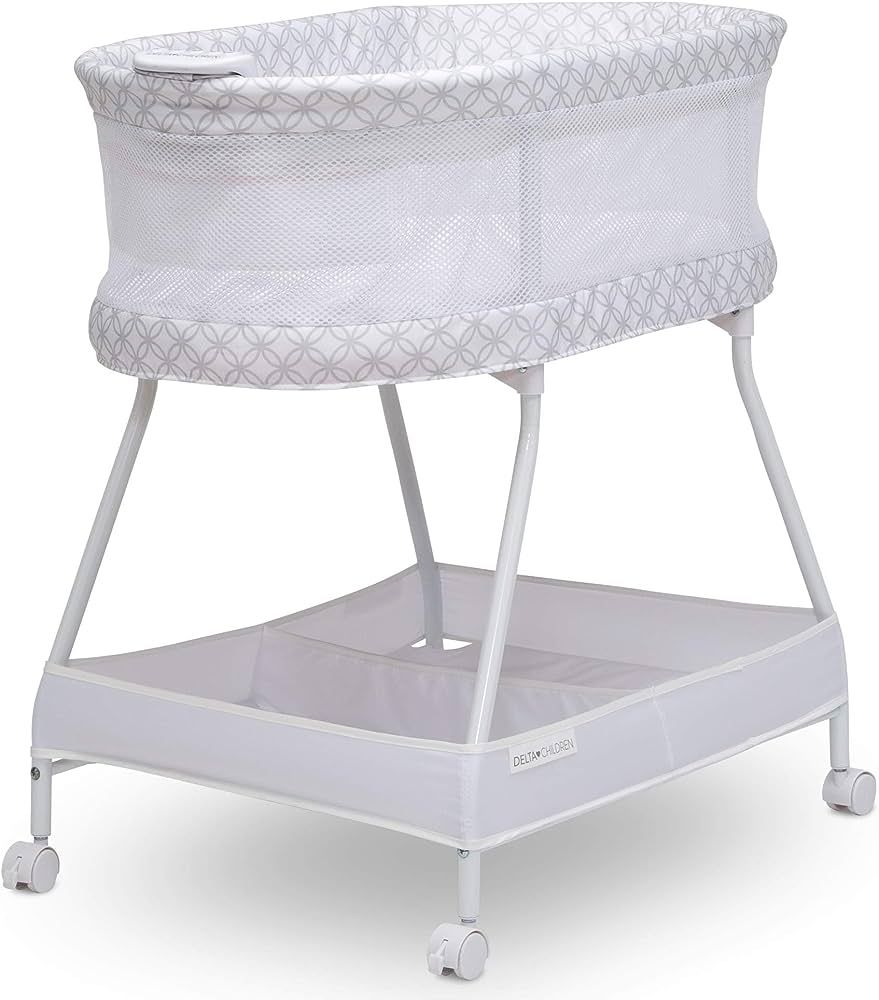 Delta Children Sweet Dreams Bassinet with Airflow Mesh Bedside Portable Crib with Vibration Light... | Amazon (US)