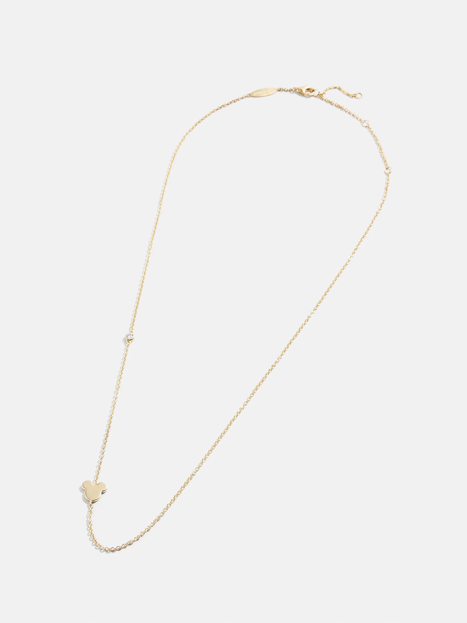 Mickey Mouse Disney 18K Gold & Cubic Zirconia Asymmetrical Necklace - Gold | BaubleBar (US)