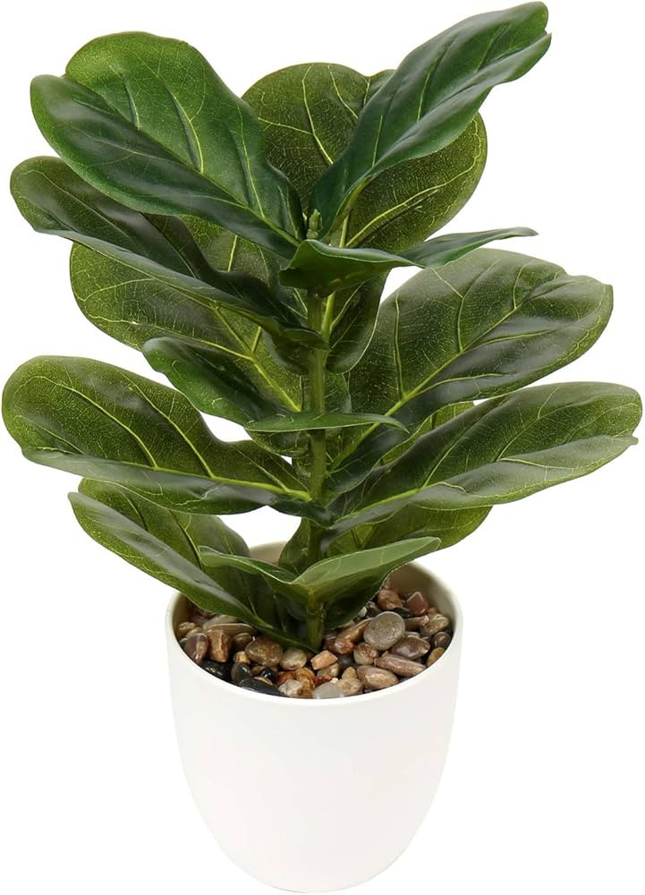 Briful 18 Inch Artificial Plants Realistic Fake Fiddle Leaf Fig Plant Faux Ficus Lyrata Plant Pot... | Amazon (US)
