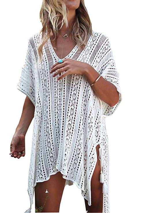 Wander Agio Beach Swimsuit for Women Sleeve Coverups Bikini Cover up Net | Amazon (US)