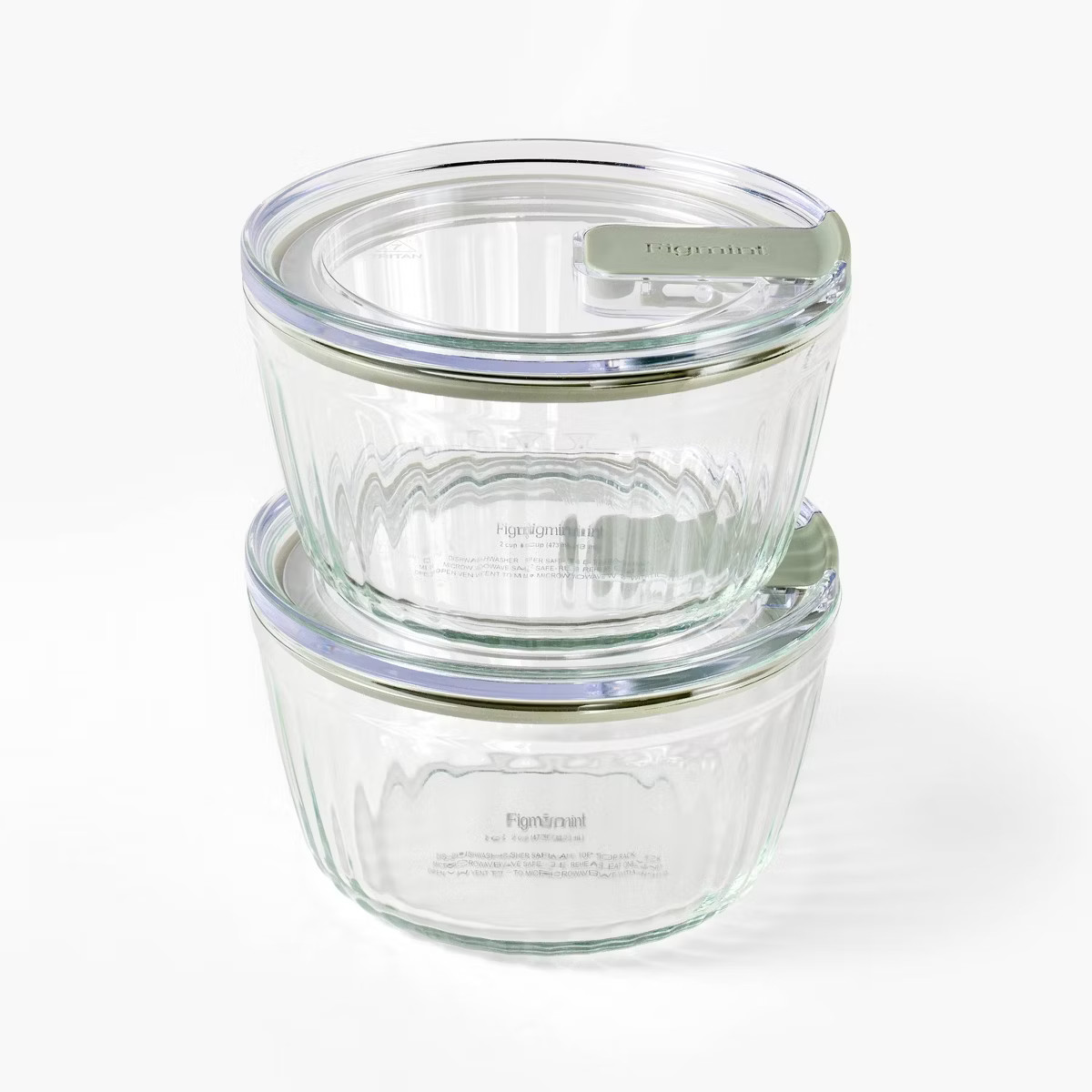 4pc (Set of 2) 2c Round Glass Food Storage Container - Figmint™ | Target