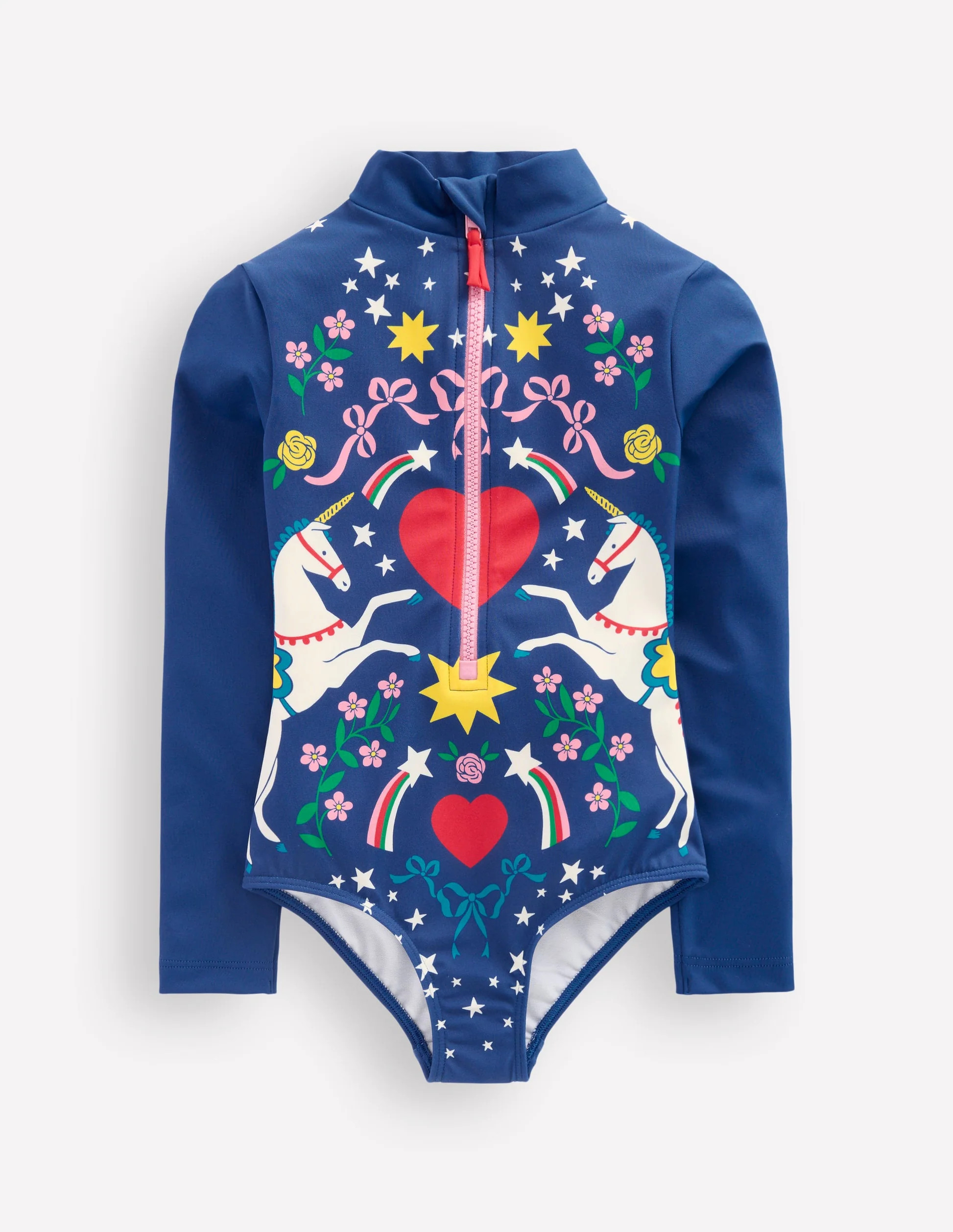Fun Long-sleeved Swimsuit-Sapphire Unicorn Placement | Boden (US)