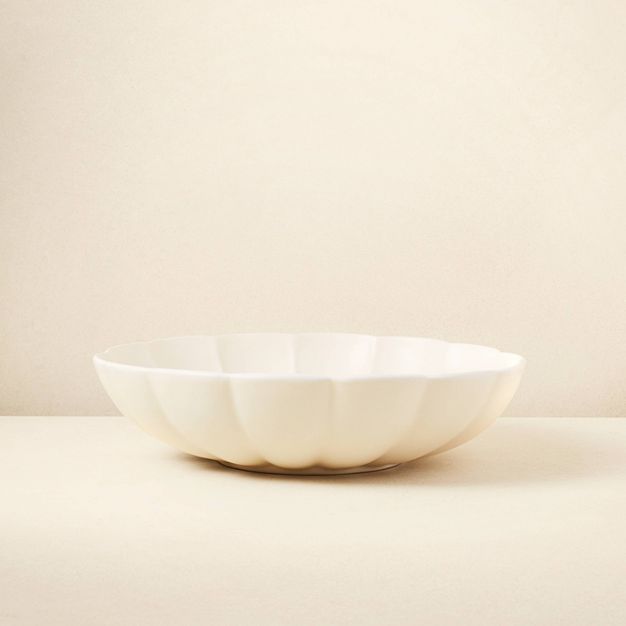 101oz Stoneware Scalloped Serving Bowl Cream - Opalhouse™ designed with Jungalow™ | Target