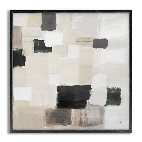 Stupell Industries Natural Square Patchwork Abstract Painting Gray Framed Art Print Wall Art, 12 ... | Walmart (US)
