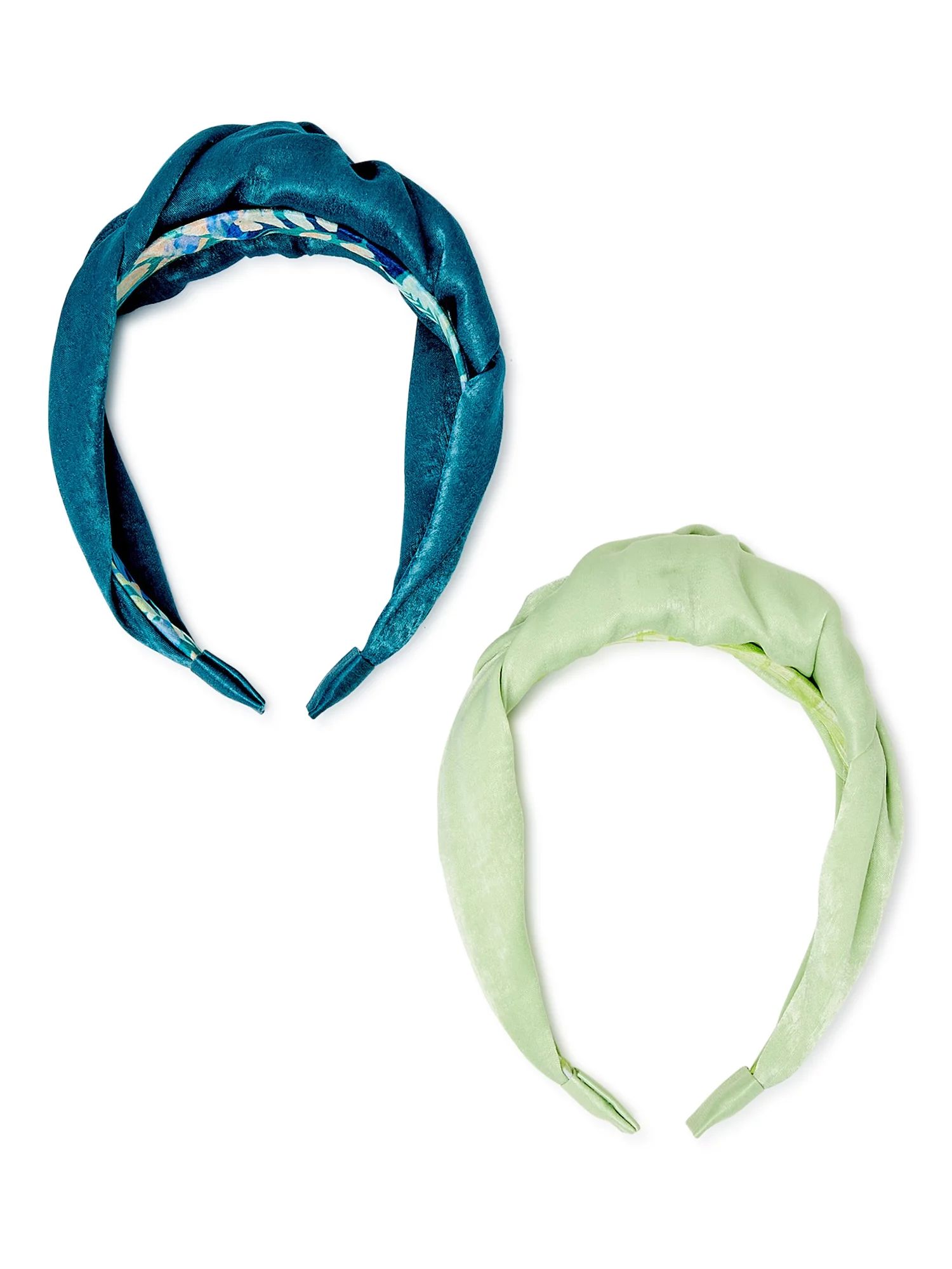 Time and Tru Women’s Knotted Headbands, 2-Pack, Teal and Lime | Walmart (US)