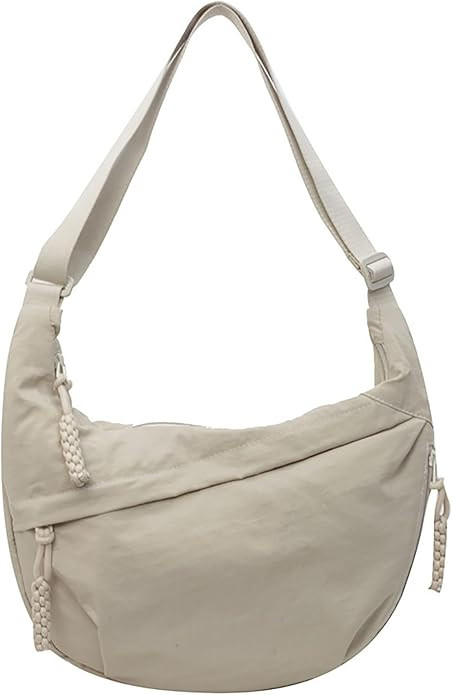 Crescent Shoulder Bag Nylon Crossbody Bag for Women Men Sling Bag Purse Hobo Bag Slouchy Dumpling... | Amazon (US)