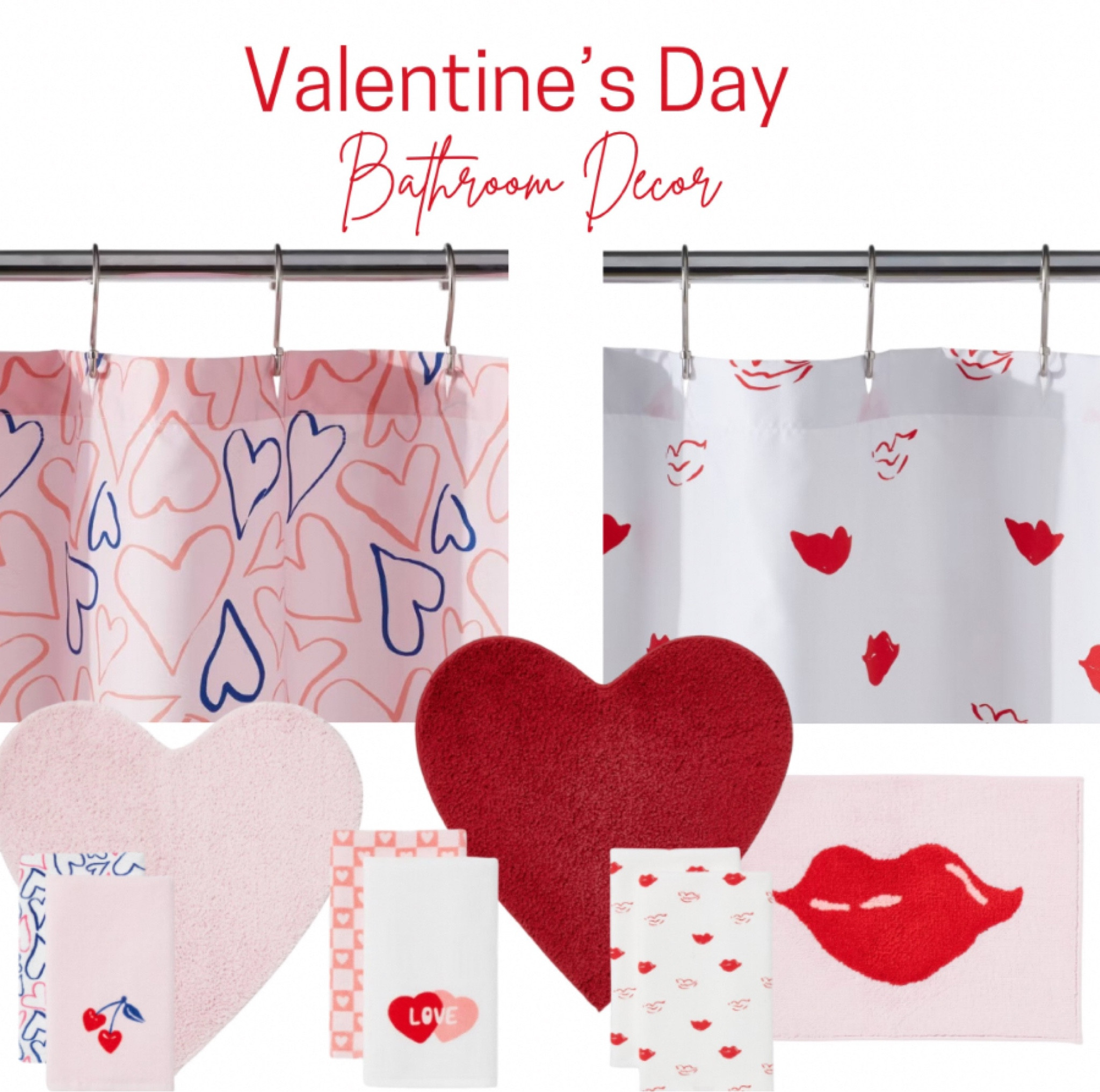Valentine’s Day Decor, Bathroom decor, heart shaped rug, shower curtain, towels
#valentinesdaydecor #valentinesday #bathroom #homedecor #heart



#LTKFindsUnder50 #LTKHome #LTKSeasonal
