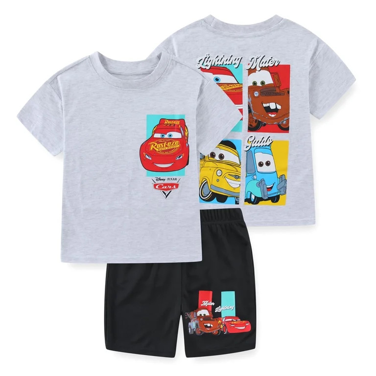 Disney Cars Lightning McQueen Short Sleeve T-Shirt and Mesh Short Set (Boys), 2 Piece Set, Sizes ... | Walmart (US)