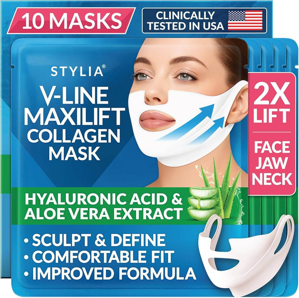 Stylia MaxiLift V-Line Lifting Collagen Face Mask - Advanced Double Chin Reducer - Jawline Shaper... | Amazon (US)