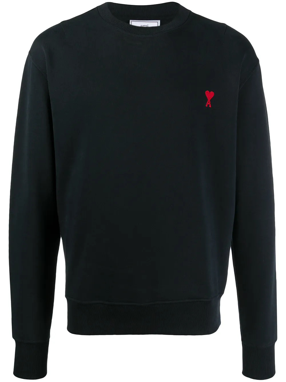 AMI Paris Ami De Cœur-embroidered Sweatshirt - Farfetch | Farfetch Global