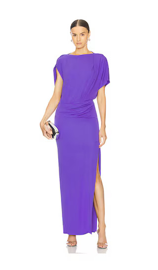 Hollins Asymmetric Cape Gown in Ultraviolet | Revolve Clothing (Global)