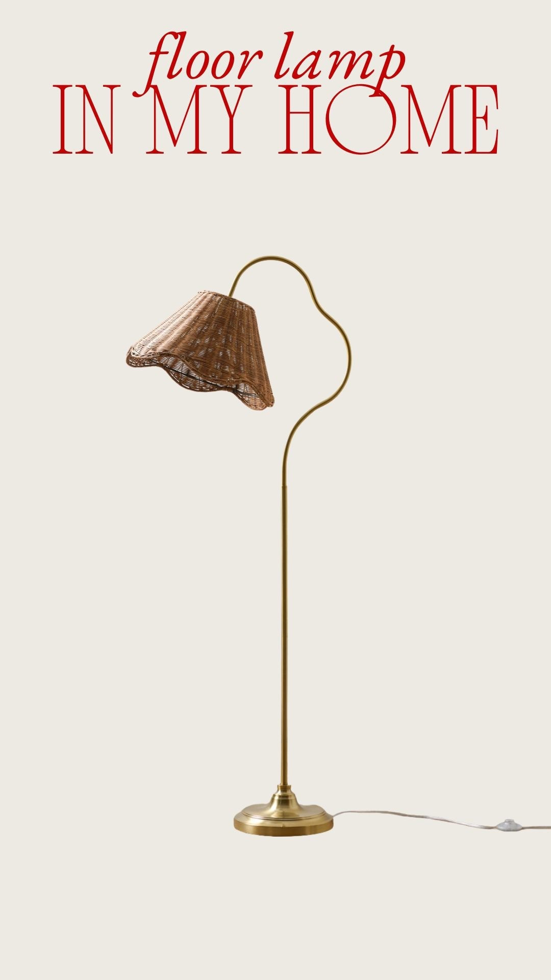 Scalloped wicker and brass floor lamp

#LTKHome #LTKCyberWeek #LTKSeasonal