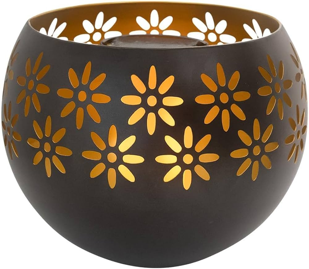 8” 1-Pack Outdoor Waterproof Solar Lanterns - Metal Porch Lights with Flickering Flame for Tabl... | Amazon (US)