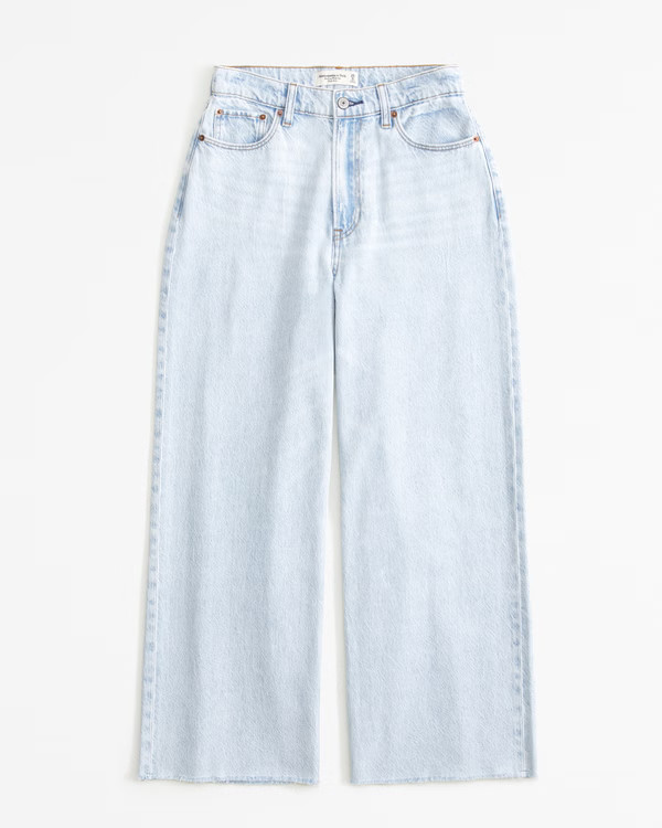 Curve Love High Rise Cropped Wide Leg Jean | Abercrombie & Fitch (US)