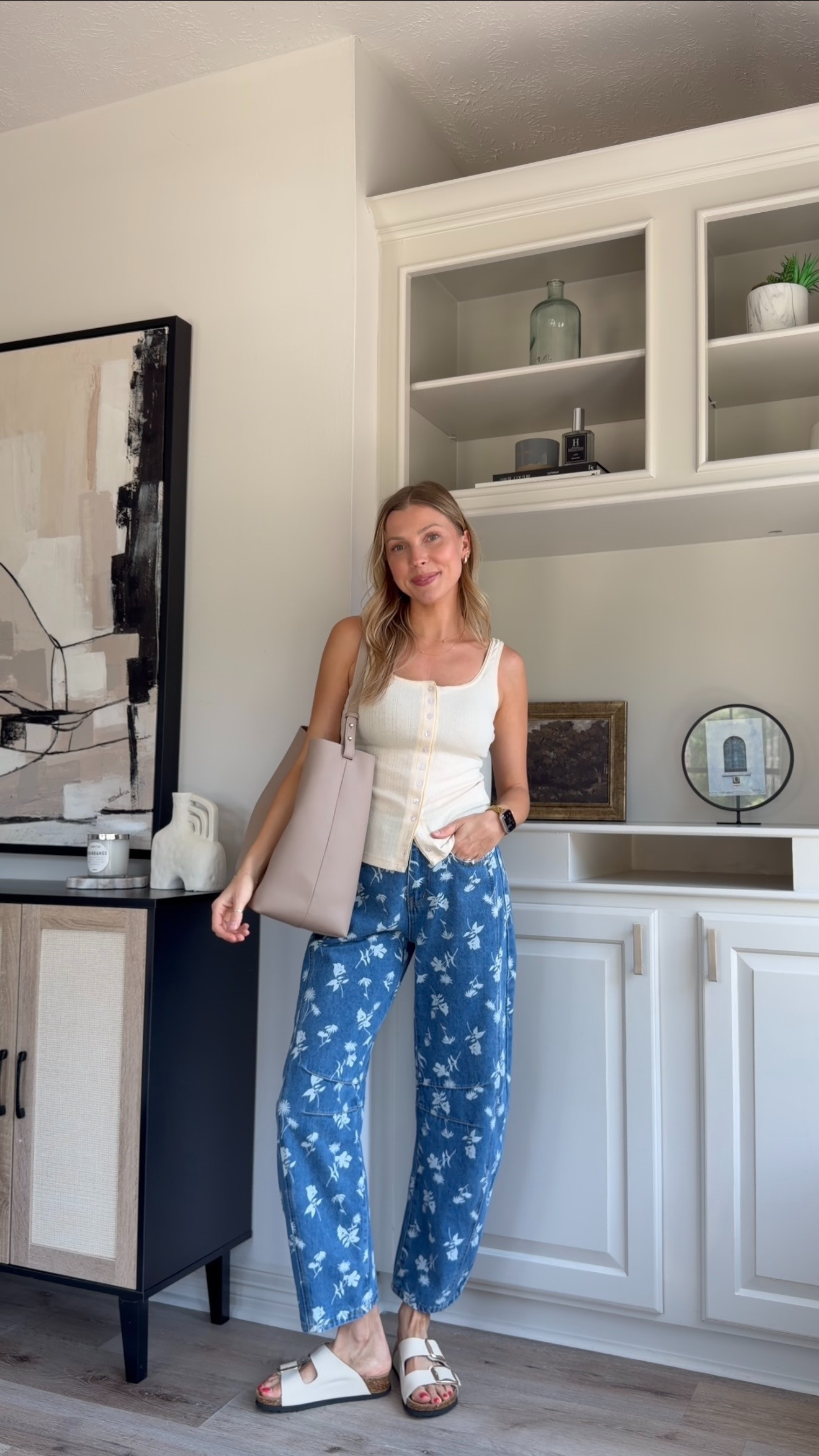 Comfortable summer outfit! S in tank + 4 in denim 

 