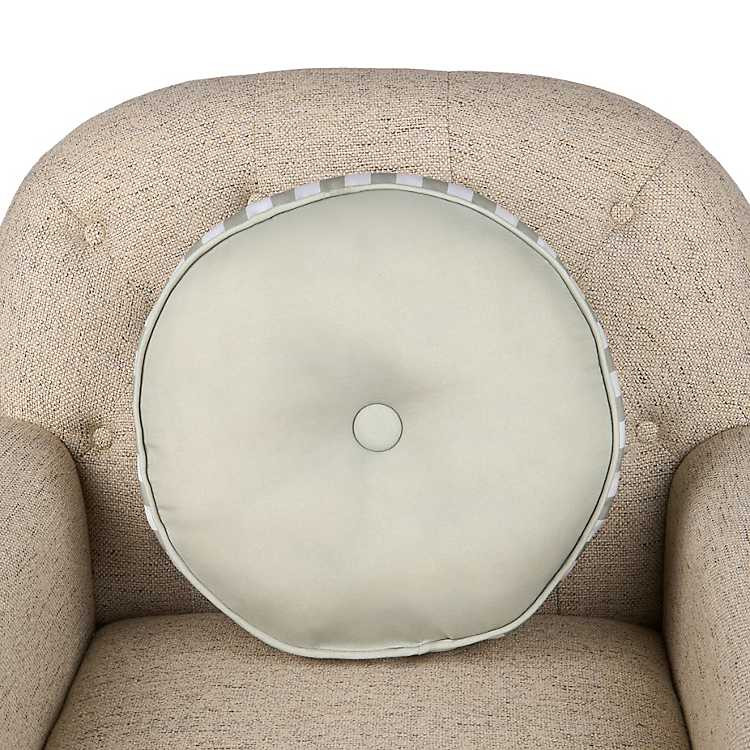 New! Round Green Striped Outdoor Pillow | Kirklands