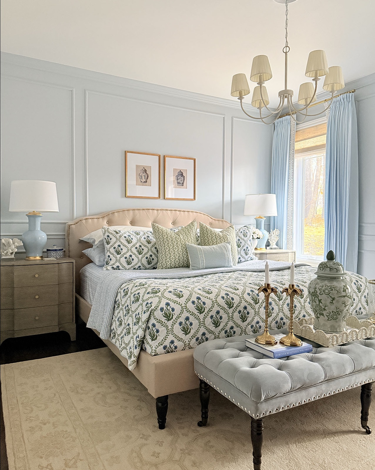 Chic spring bedroom look!! Layer a gorgeous block print quilt for a cozy and elegant bedroom!

#LTKHome #LTKSeasonal