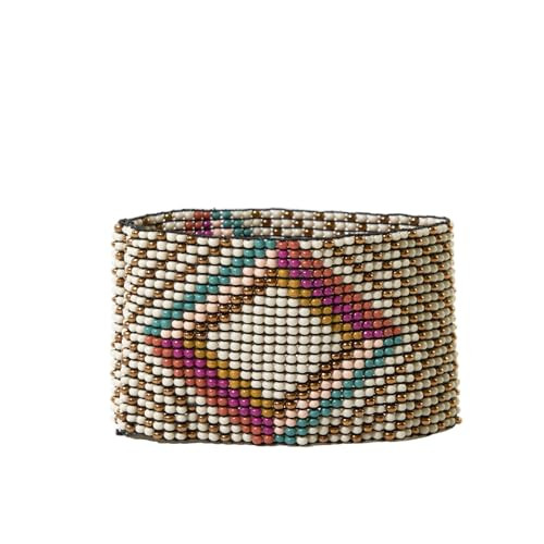 INK + ALLOY Penelope Diamonds Beaded Stretch Bracelet Hypoallergenic Handmade Jewelry for the Modern Bohemian (Muted Rainbow) | Amazon (US)