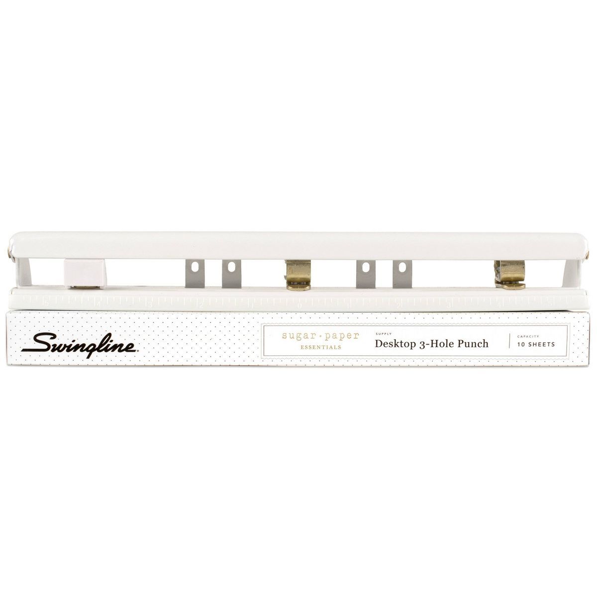 Desktop 3-Hole Punch White/Gold - Sugar Paper Essentials | Target