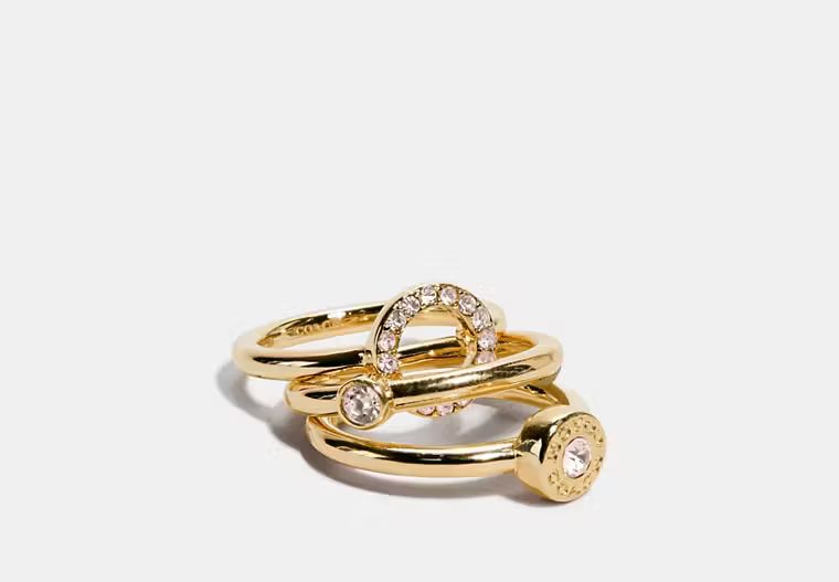 Open Circle Halo Ring Set | Coach Outlet
