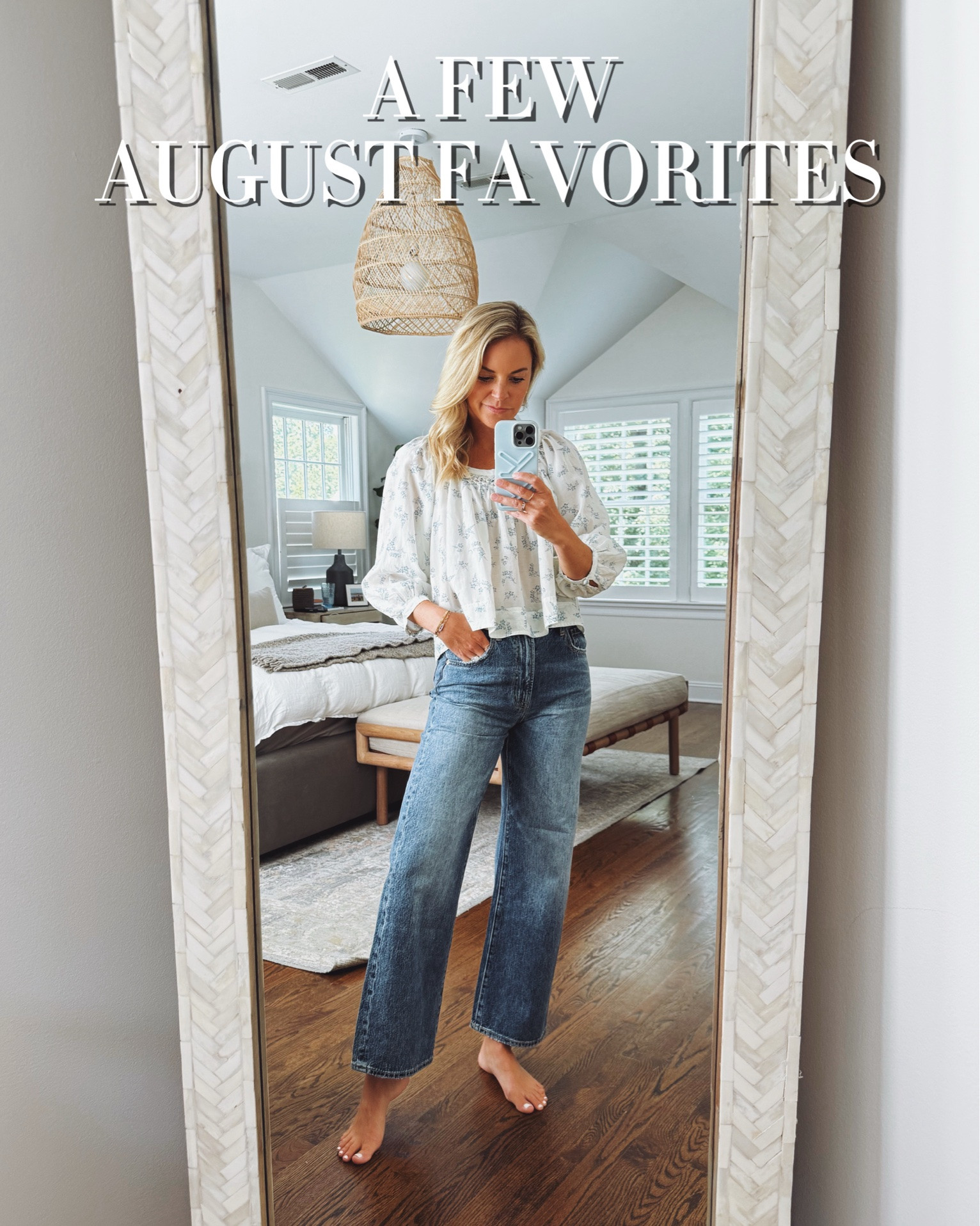 August favorites round up! 
1. New fall ankle jeans (I’m 5’5 wearing a 26R, tts. Use code STYLEDSNAPSHOTS) // small floral top, tts 
2. Suede sandals fit tts 
3. Boys Michael Jordan outfit 
4. White barrel jeans - size 26R/tts 
5. Faux leather dress - size 4/small/tts 
6. Little black purse 
7. Candle dish 
8. Striped sweater - sized up 1 to a medium 
9. Water color paint book 
10. Laundry shoe bag
11. Chocolate brown jeans - I’m usually a 2/26 and sized up to a 4 
12. Serving bowl 
13. Back to school nail stickers 
14. Linen button down - my exact one is old oak + fort, but linked an identical one that’s fully stocked, on sale and has great reviews (small shorts)

#LTKSaleAlert #LTKdayinmylife