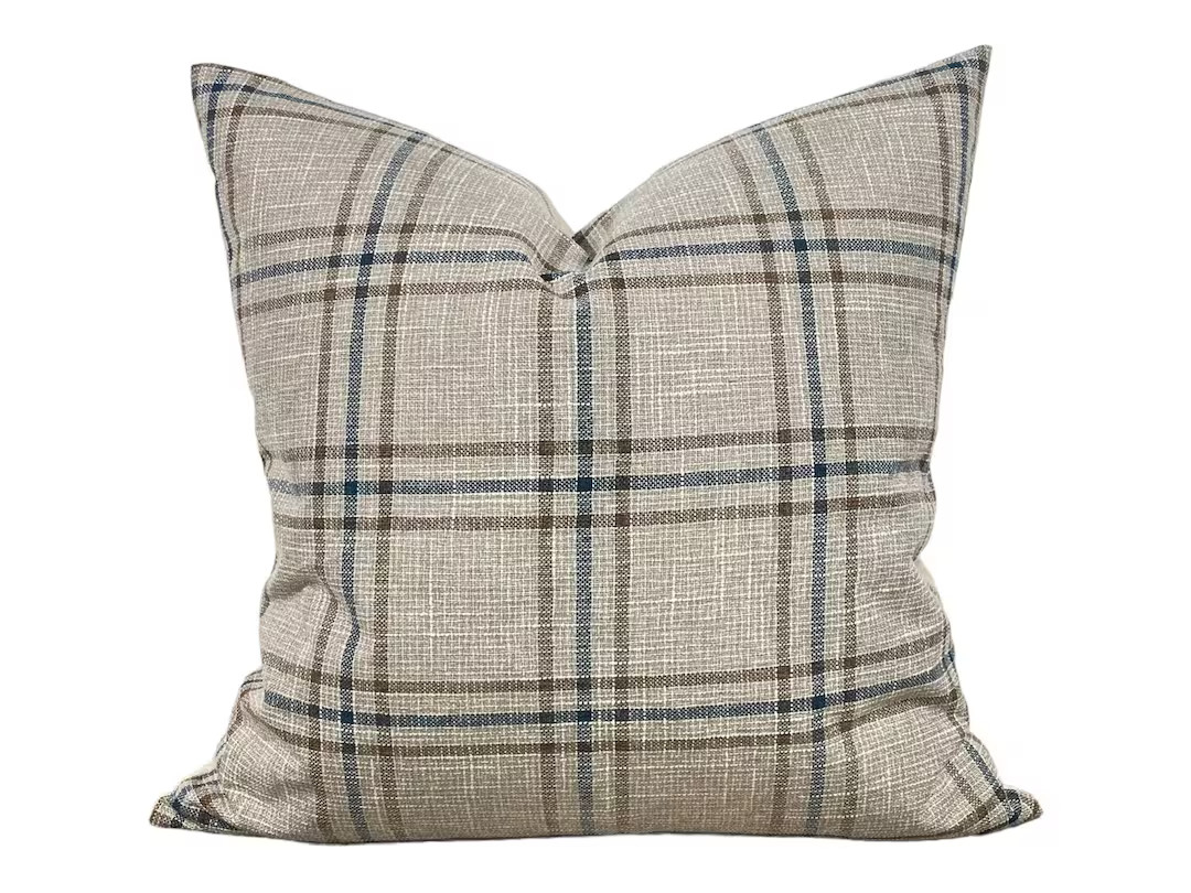Designer beaumont Plaid Pillow Cover // Brown and - Etsy | Etsy (US)