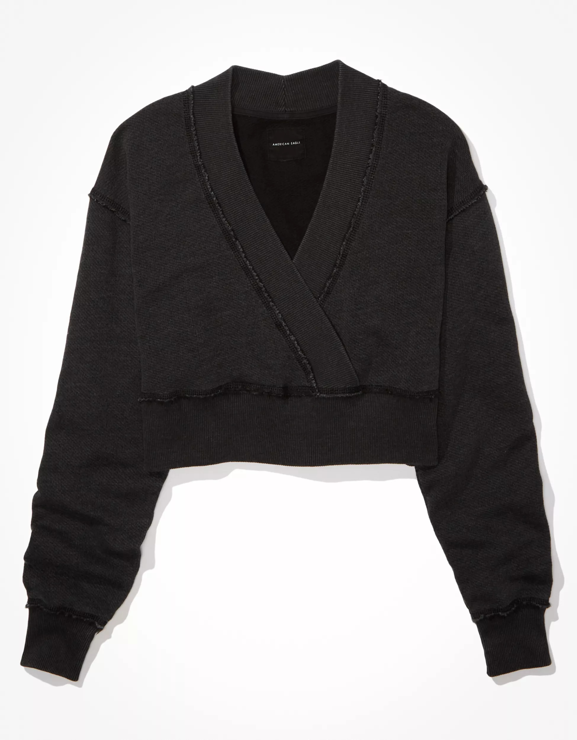 AE Wrap-Front Sweatshirt | American Eagle Outfitters (US & CA)