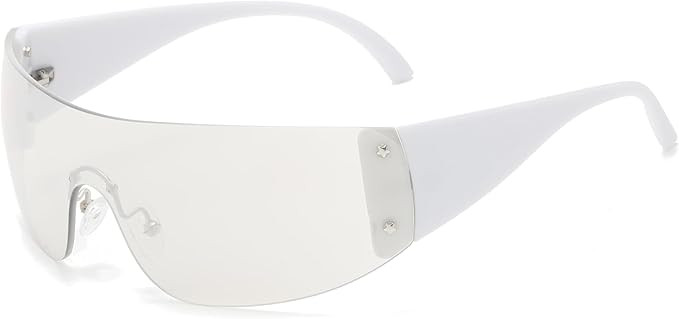 AIEYEZO Oversized Y2K Sunglasses for Women Men Trendy Retro Wrap Around Big Shield Sun Glasses | Amazon (US)