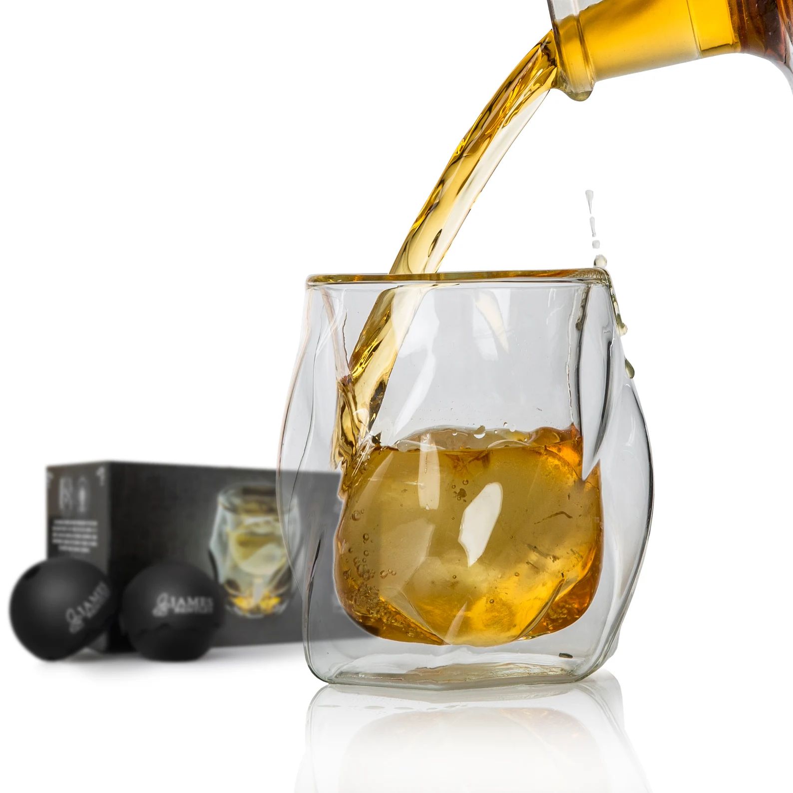 James Bentley Whiskey Glasses Setfree Sphere Ice Ball Mold X2 - Etsy | Etsy (US)