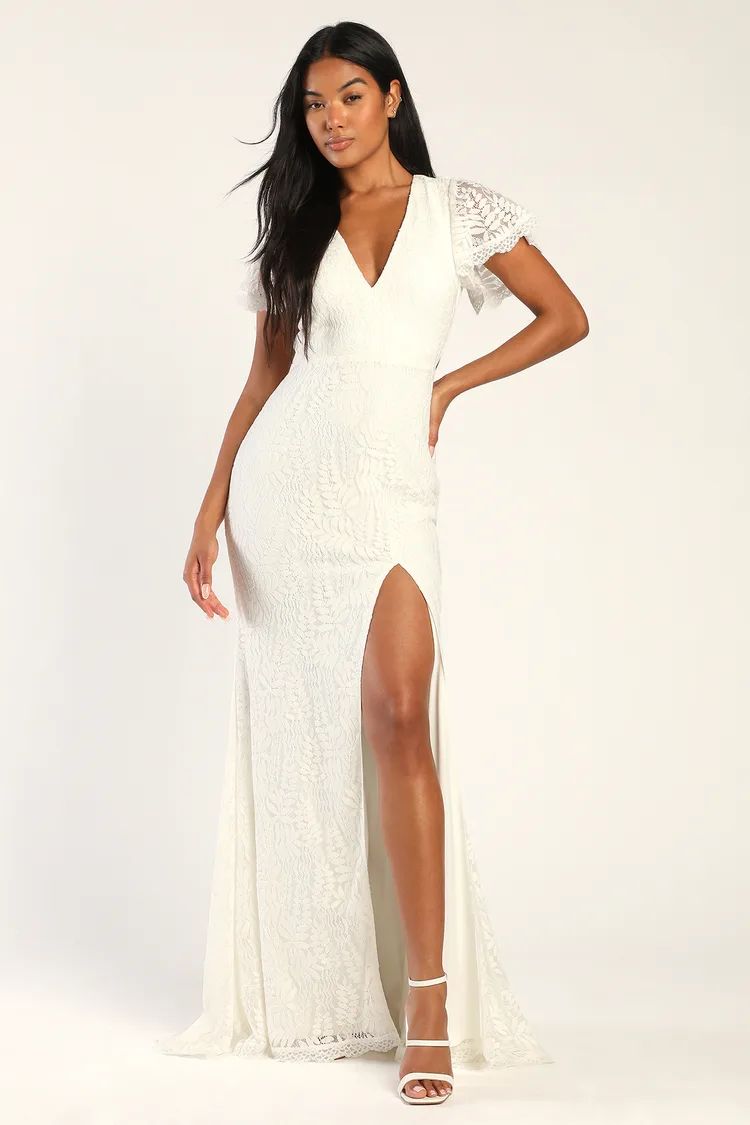 Eternal Amore White Lace Cutout Mermaid Maxi Dress | Lulus (US)