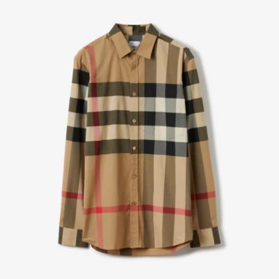 Check Stretch Cotton Poplin Shirt | Burberry (US)