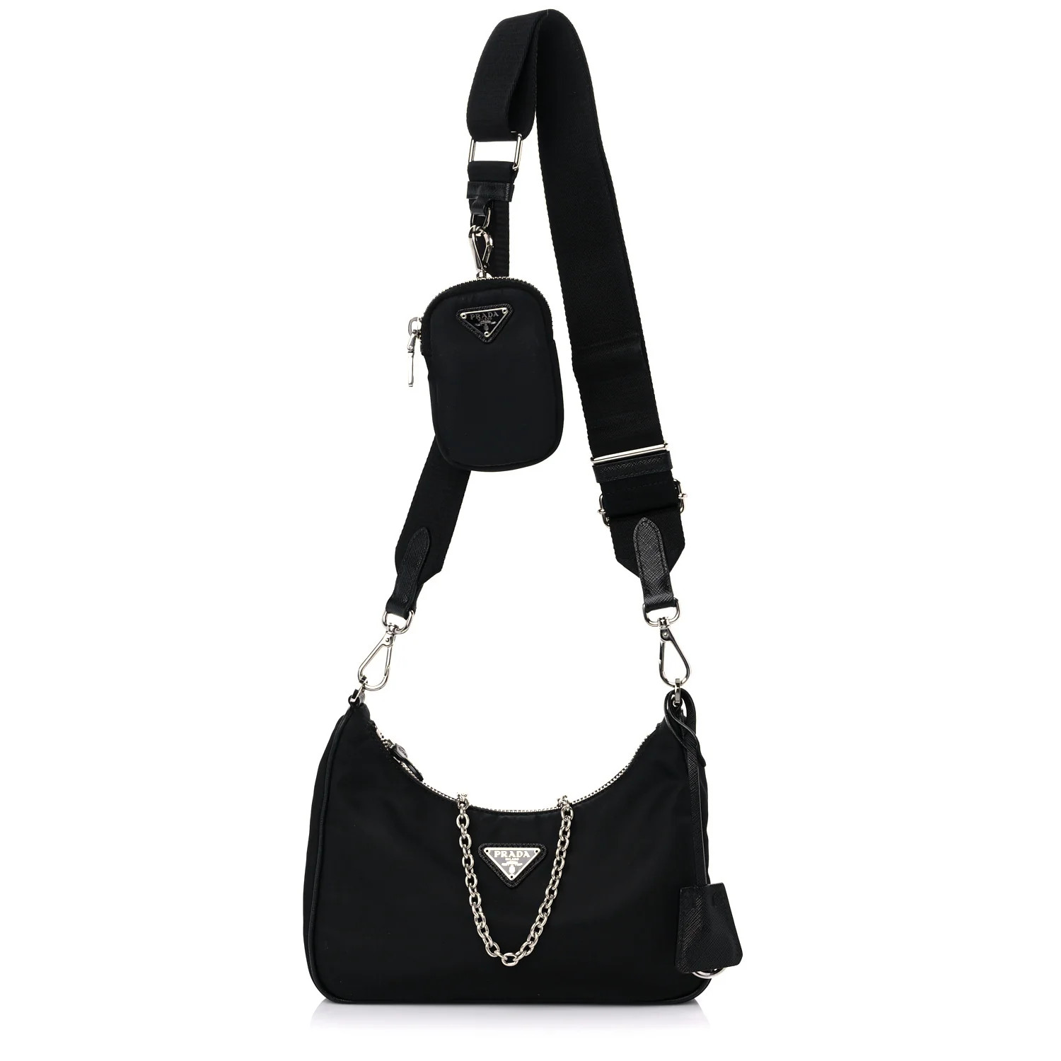 PRADA Nylon Re-Edition 2005 Shoulder Bag Black | FASHIONPHILE (US)