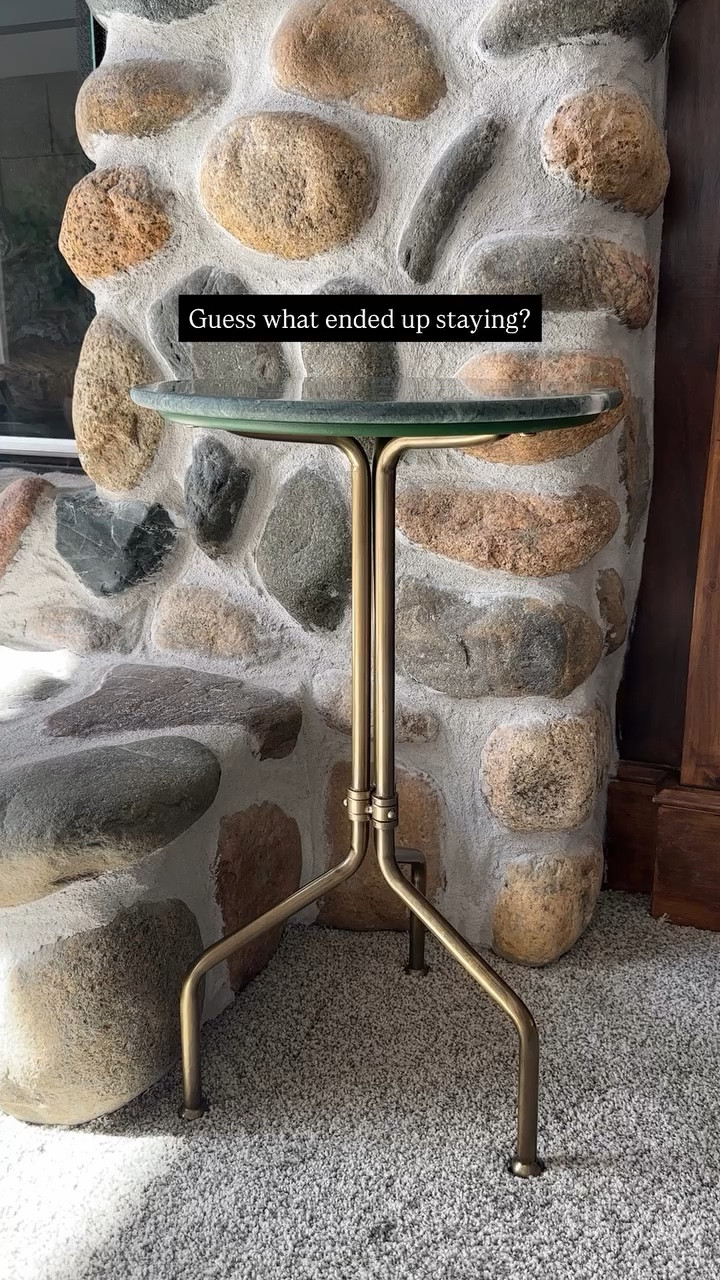 Guess what ended up staying? The green marble and brass round end table. It looks extremely high-end yet is budget friendly. @Target for the win again!

#LTKHome