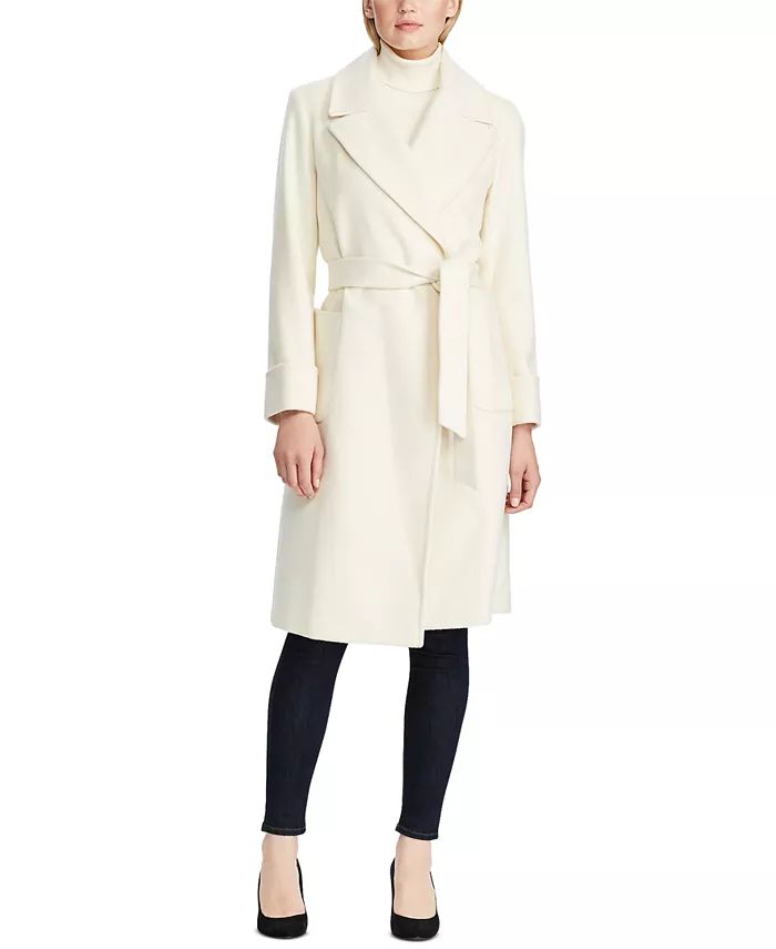 Women's Cashmere Blend Belted Wrap Coat | Macy's