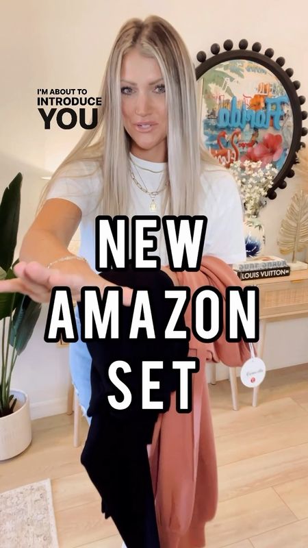 The new amazon set you’re gonna LOVE!!!! I’m wearing my true size small. Obsessed with the feel of this — soooo soft! 

Perfect for back to school - mamas for school drop off // travel outfit for fall break // work from home // cozy loungewear ..

Matching set
Amazon finds
