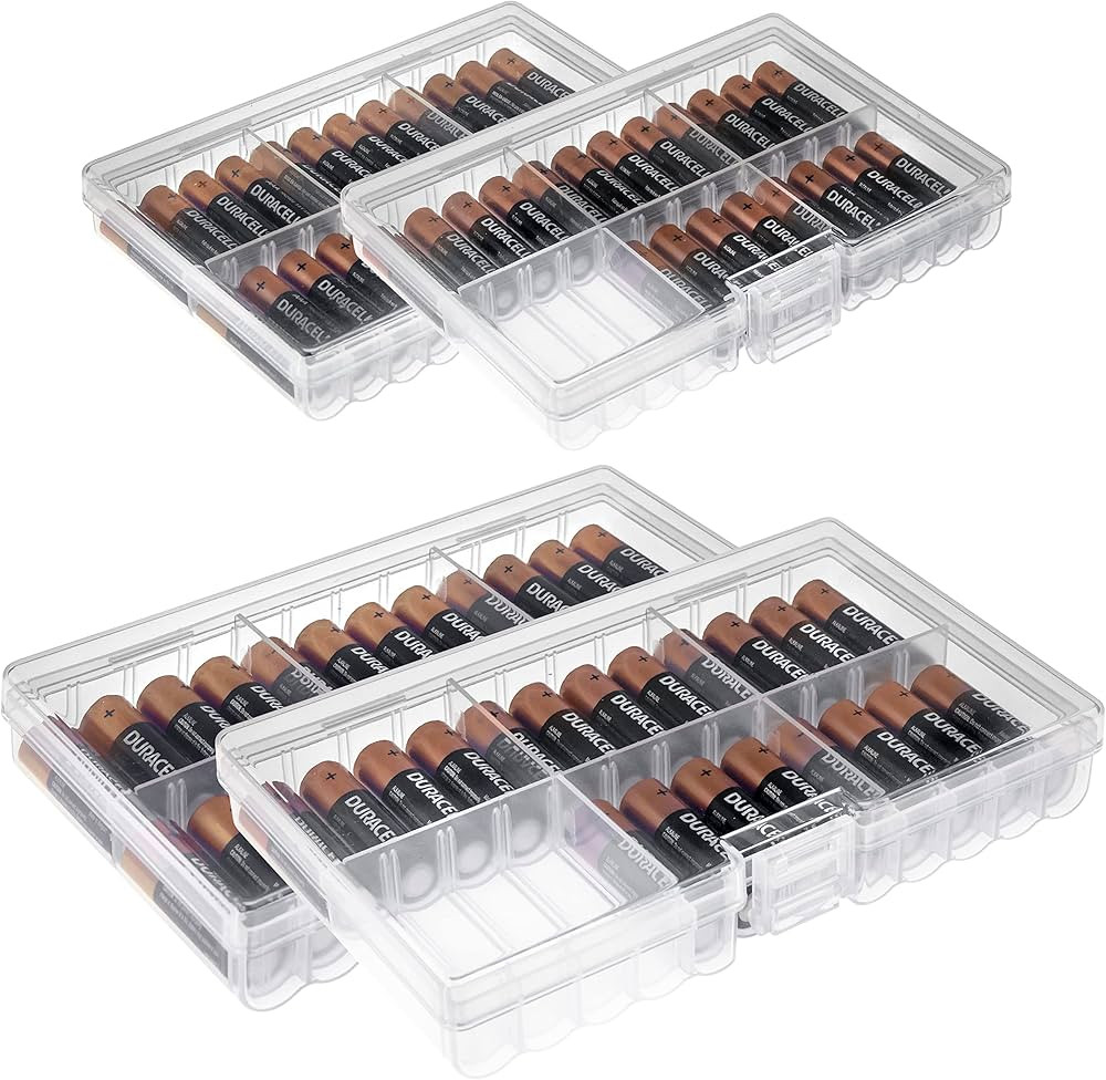 GlossyEnd Set of 4 - Two AA and Two AAA Battery Storage Box, Battery Storage Case, Battery Holder... | Amazon (US)