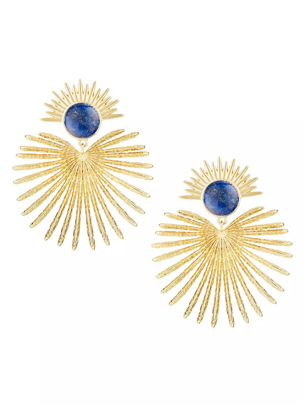 Heaven & Earth Mayan Queen 18K-Gold-Plated & Lapis Lazuli Drop Earrings | Saks Fifth Avenue