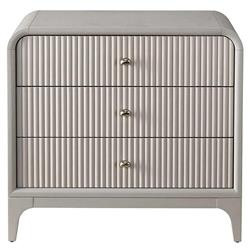 Tristan Modern Classic Light Grey Wood Nightstand | Kathy Kuo Home