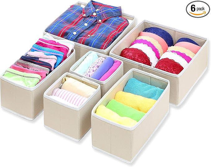 Simple Houseware Foldable Cloth Storage Box Closet Dresser Drawer Divider Organizer Basket Bins f... | Amazon (US)