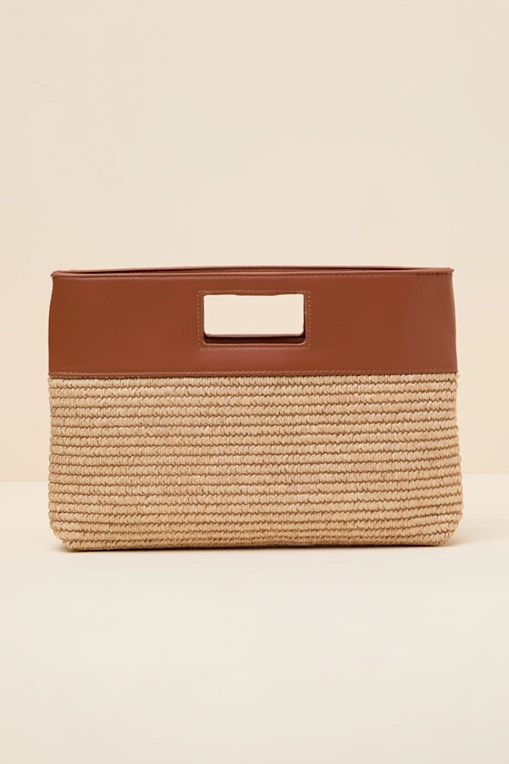 Mendoza Beige Raffia Crossbody Clutch | Lulus