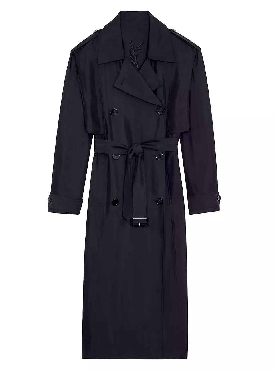 Trench Coat In Silk Satin | Saks Fifth Avenue