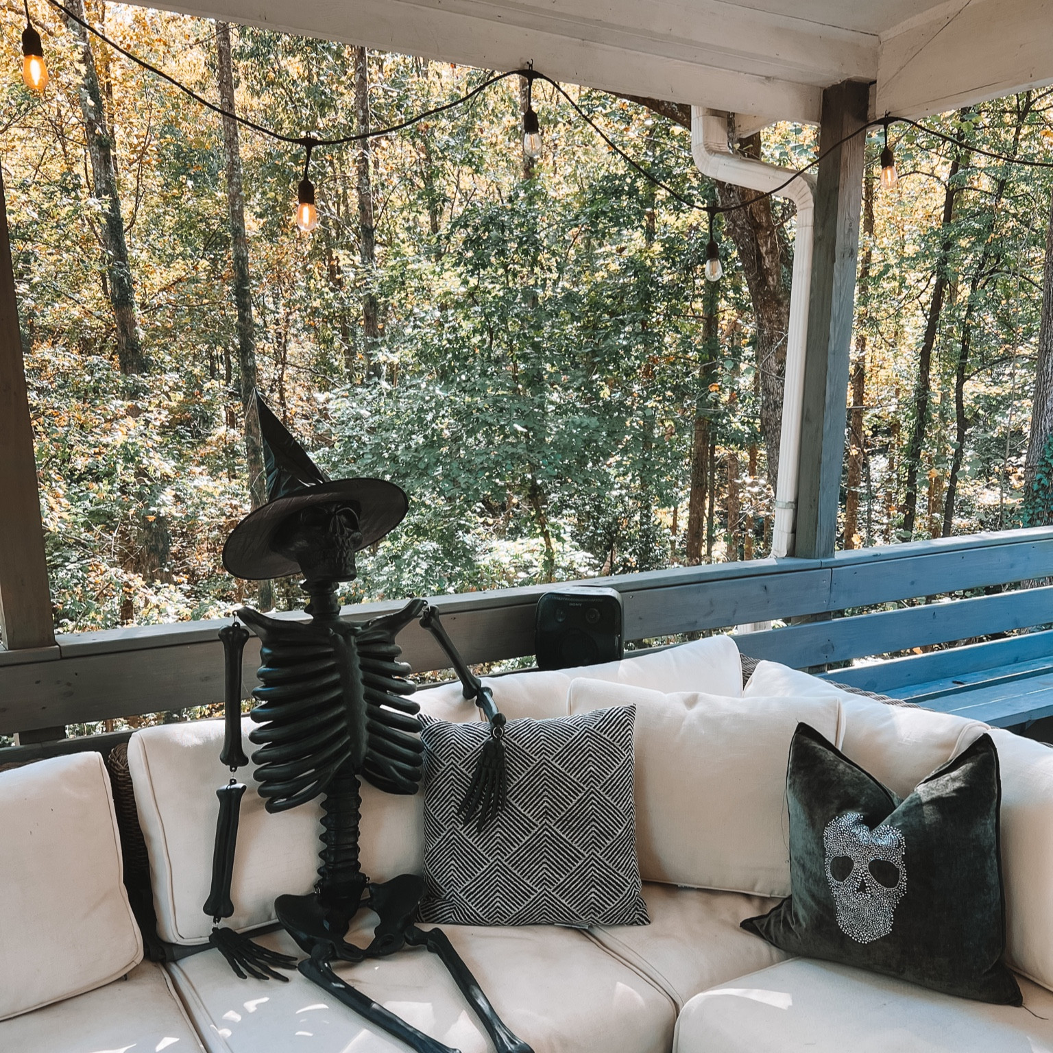 Spooky outside Halloween decor 🕷️🕸️ pillows I snagged from home goods and the patio furniture is Live Outer

#LTKhome #LTKSeasonal #LTKHalloween