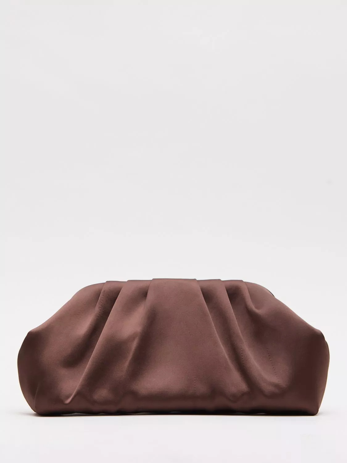 Phase Eight Satin Clutch Bag, Brown | John Lewis (UK)