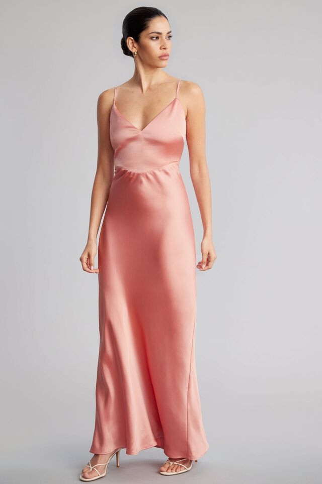 V-Neck Satin Maxi Dress$119.95 | Dynamite Clothing